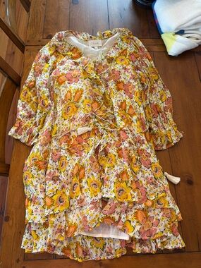 Floral Tiered Wonens cleobella Dress in Yellow and Pink -